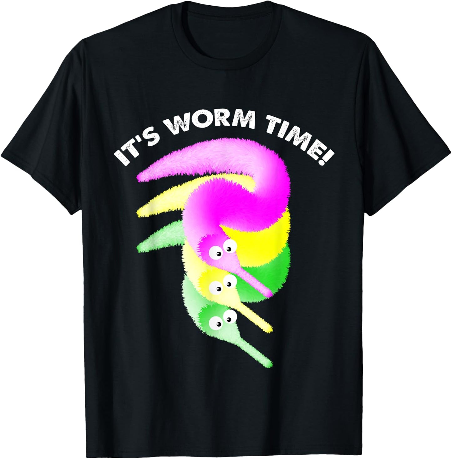 It's Worm Time , Magic Fuzzy Worms Toy on a String T-Shirt - T-Shirt | Black