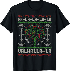 Norse Mythology - Viking Yule - Yggdrasil Christmas Tree T-Shirt - T-Shirt | Black