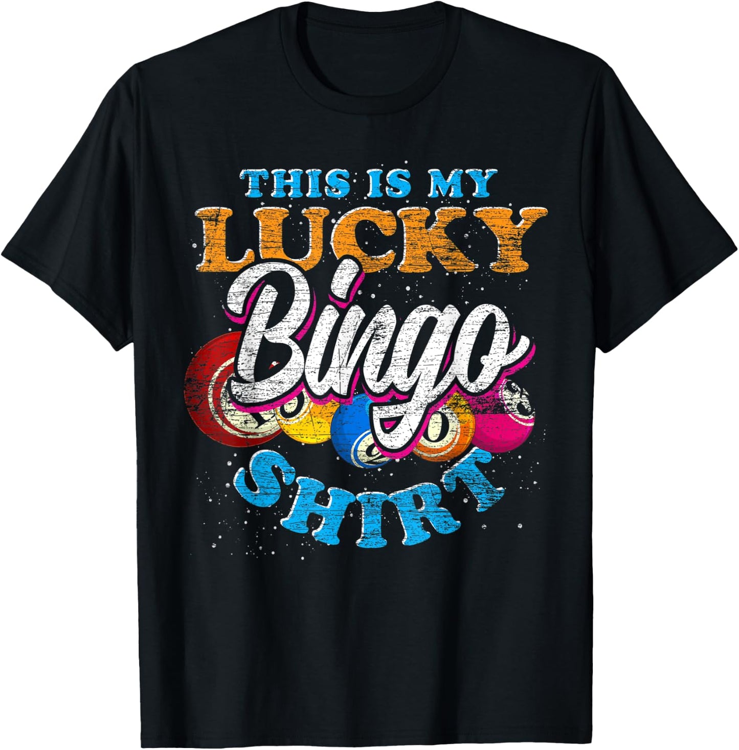 This Is My Lucky Bingo Shirt Bingo Player Lottery Bingo T-Shirt - T-Shirt | Black