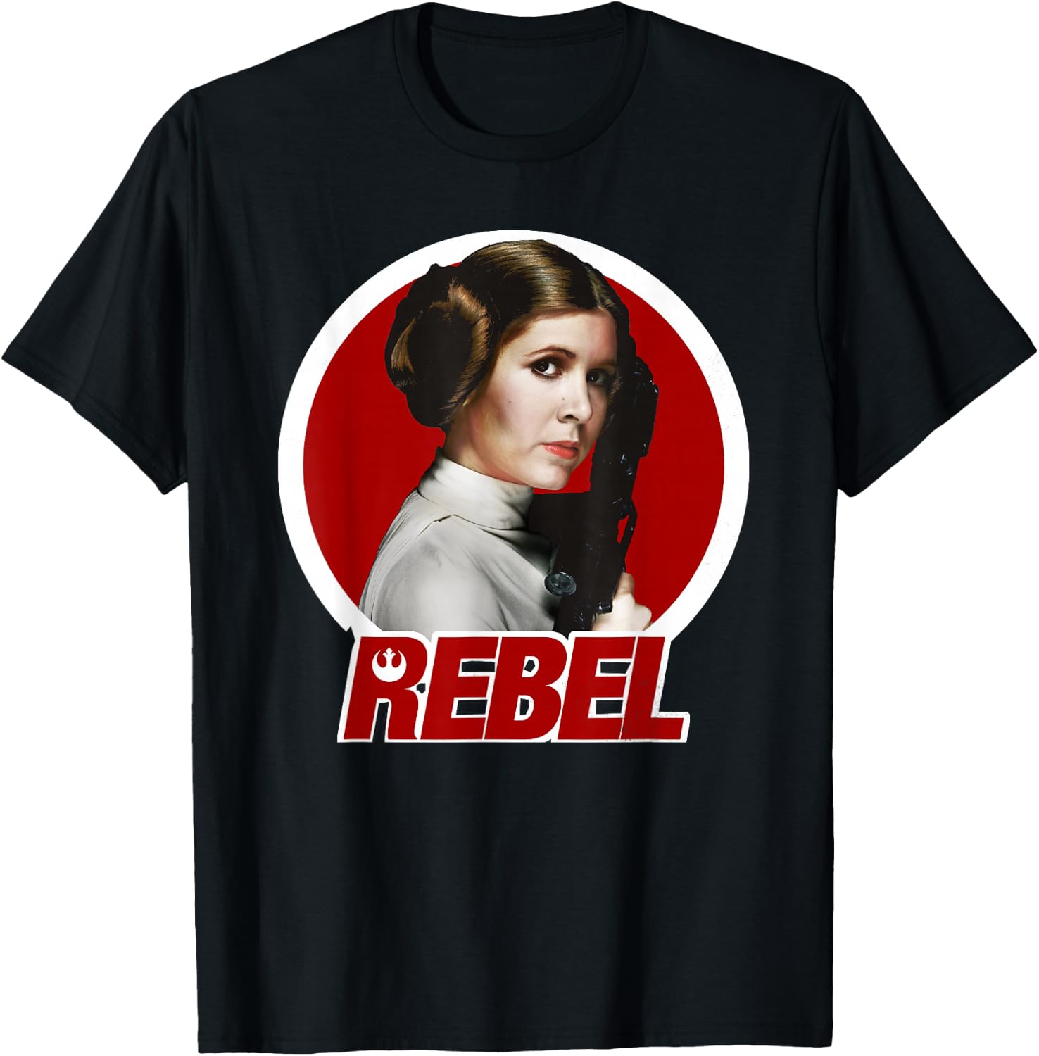 Star Wars Princess Leia Original REBEL Badge Graphic T-Shirt - T-Shirt | Black