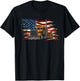 Semi-Trailer Truck Driver Big Rig Trucker American Flag T-Shirt - T-Shirt | Black