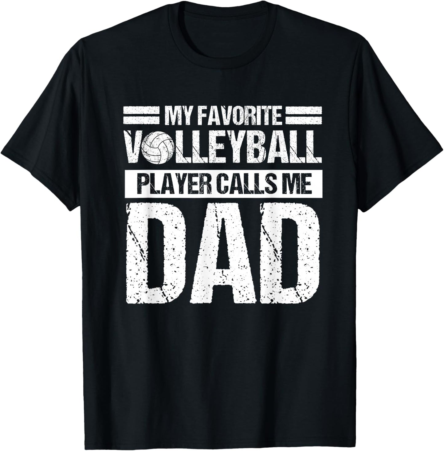 My Favorite Volleyball Calls Me Dad Shirt Sport T-Shirt - T-Shirt | Black
