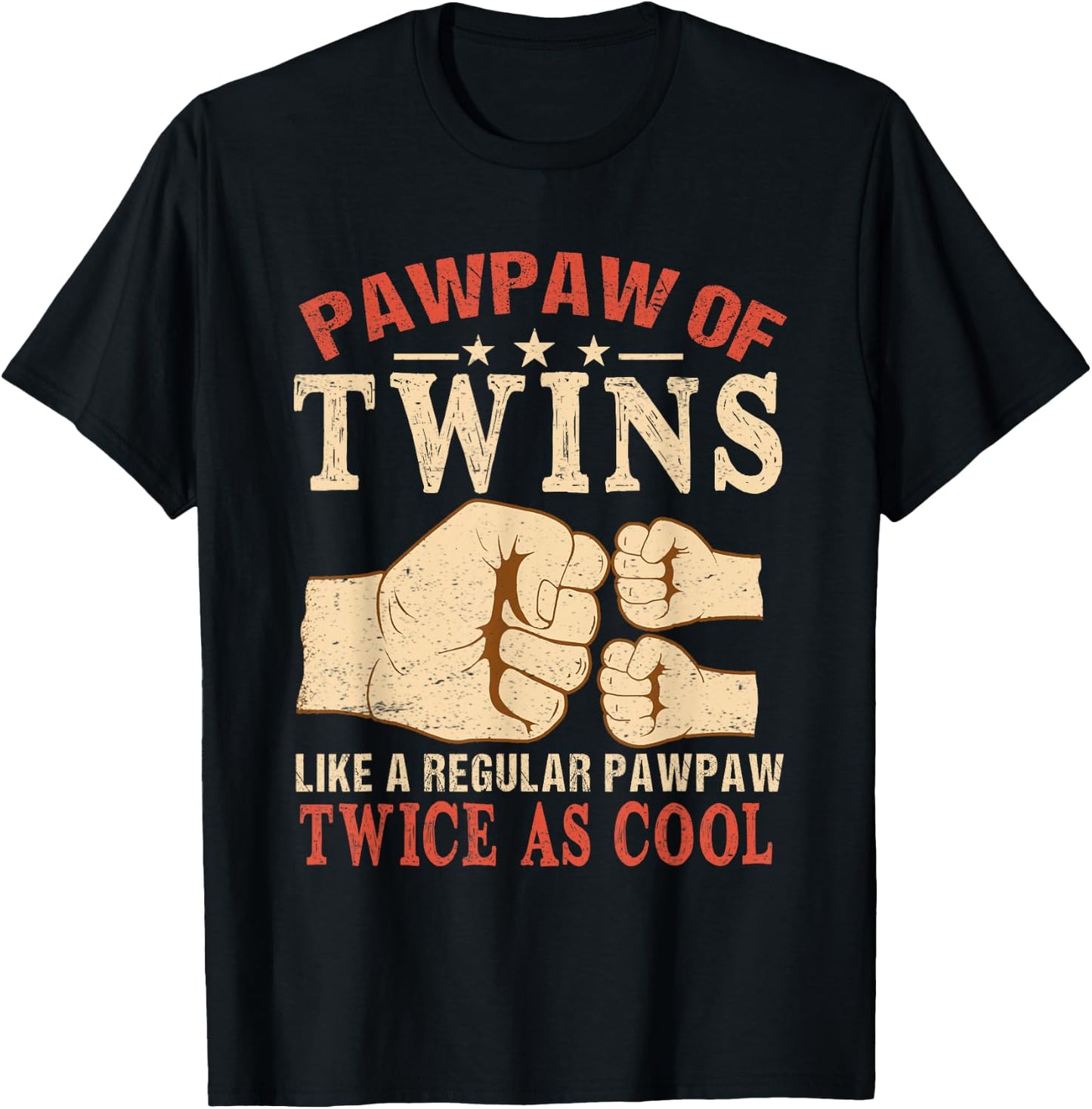 Pawpaw Of Twins Like A Regular Pawpaw Just Twice As Cool T-Shirt - T-Shirt | Black