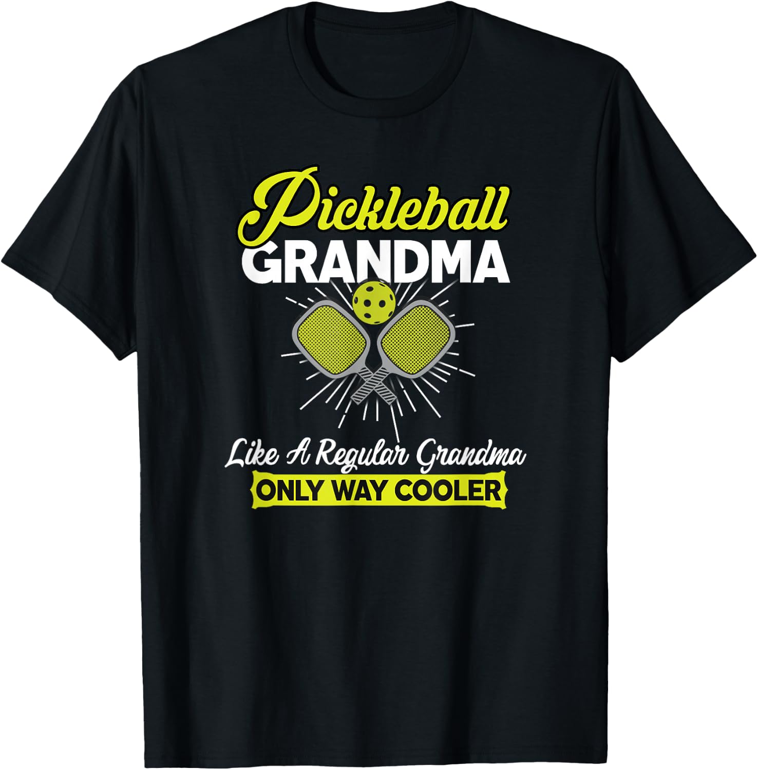 Pickleball Grandma Funny Women Player Pickle Ball T-Shirt - T-Shirt | Black