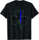 Thin Blue Line St Patricks Day Shamrock Police Gift T Shirt T-Shirt - T-Shirt | Black