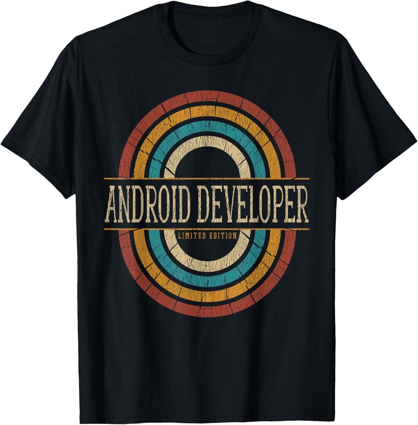 Android Developer Vintage Retro T-Shirt - T-Shirt | Black