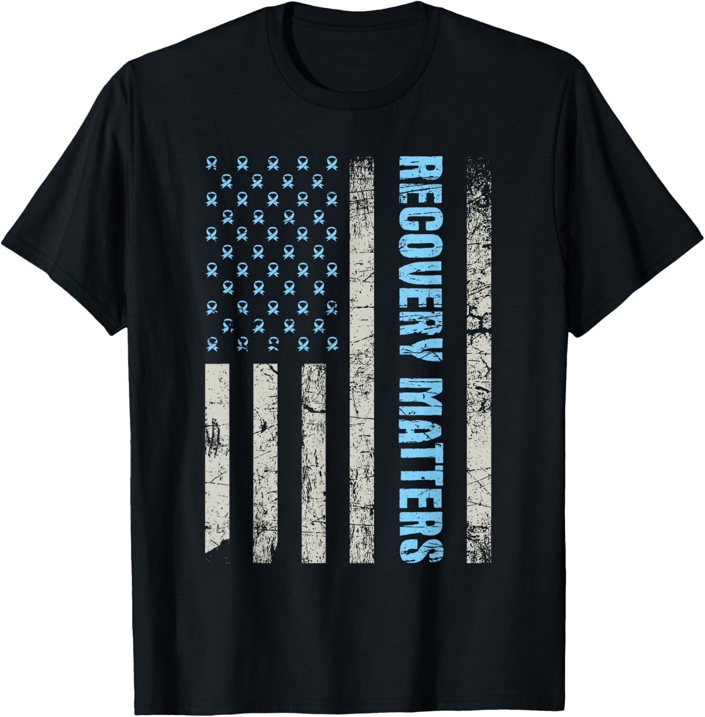 Recovery Matters - Sobriety Anniversary Sober AA NA T-Shirt - T-Shirt | Black