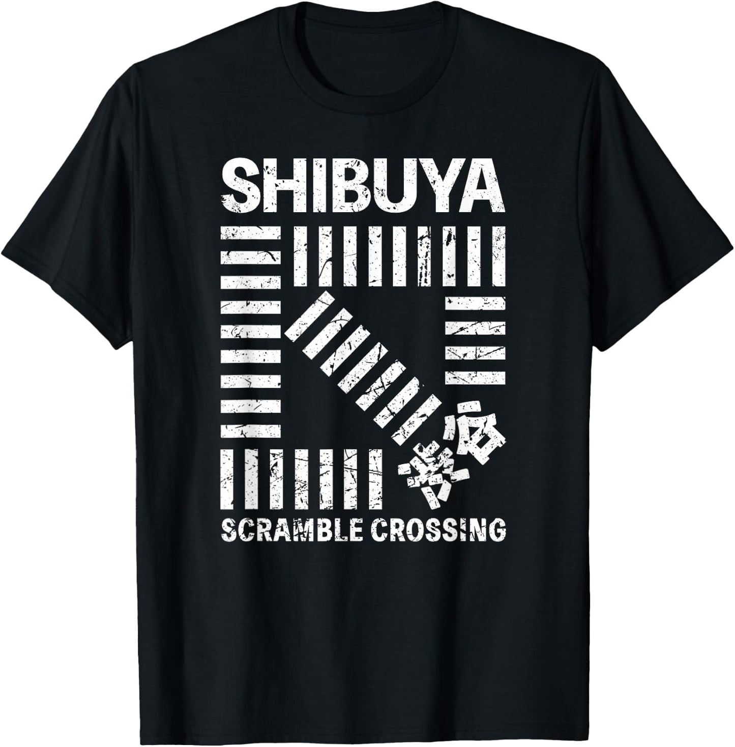 Shibuya Tokyo Scramble Crossing Shibuya Crossing Japan Kanji T-Shirt - T-Shirt | Black