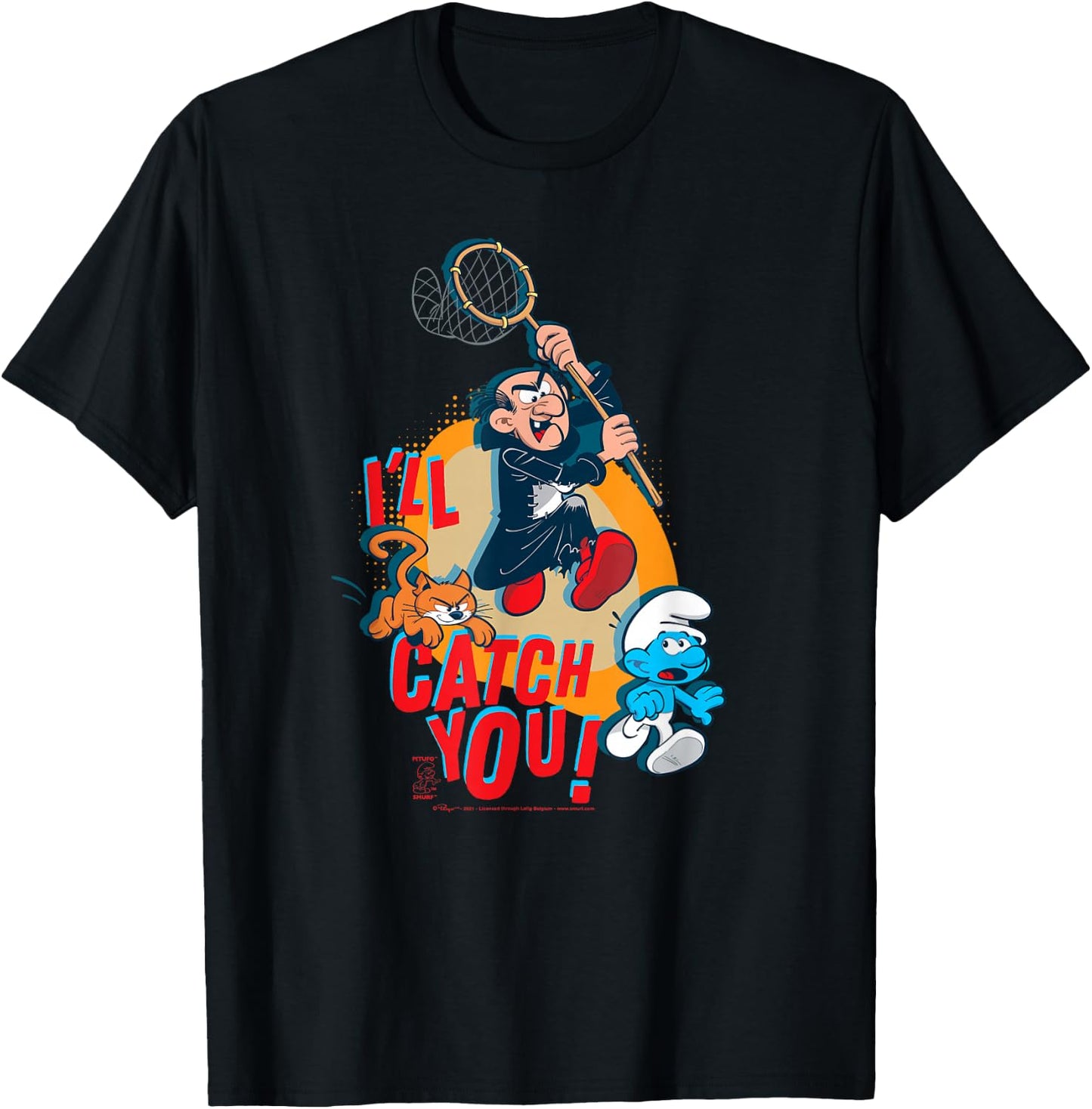 The Smurfs Gargamel Azrael I'll Catch You! T-Shirt - T-Shirt | Black