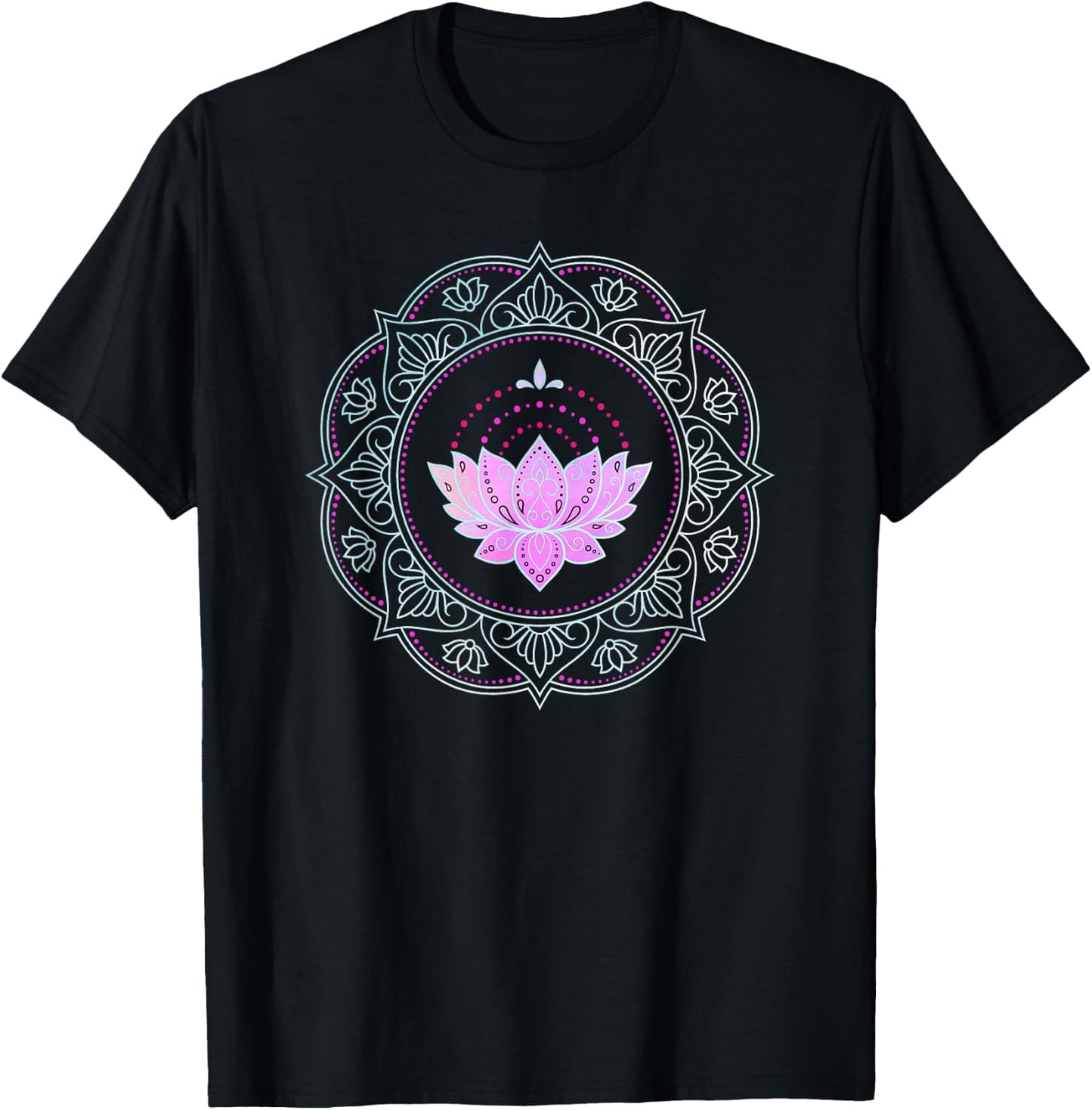 Mandala Yoga Lotus Design Lotus Flower Lotus flower T-Shirt - T-Shirt | Black
