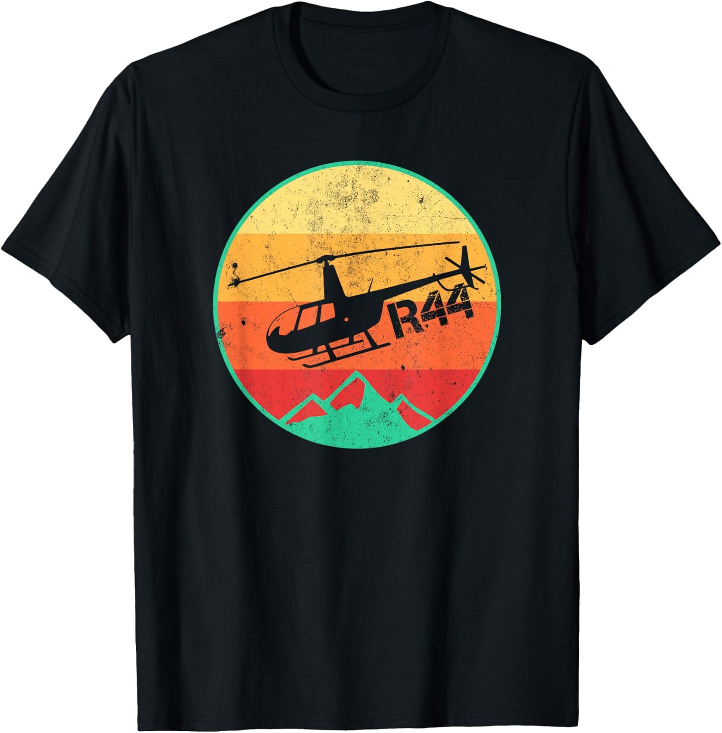 Robinson R-44 Helicopter Helo Aviation Aviator Pilot Gift T-Shirt - T-Shirt | Black