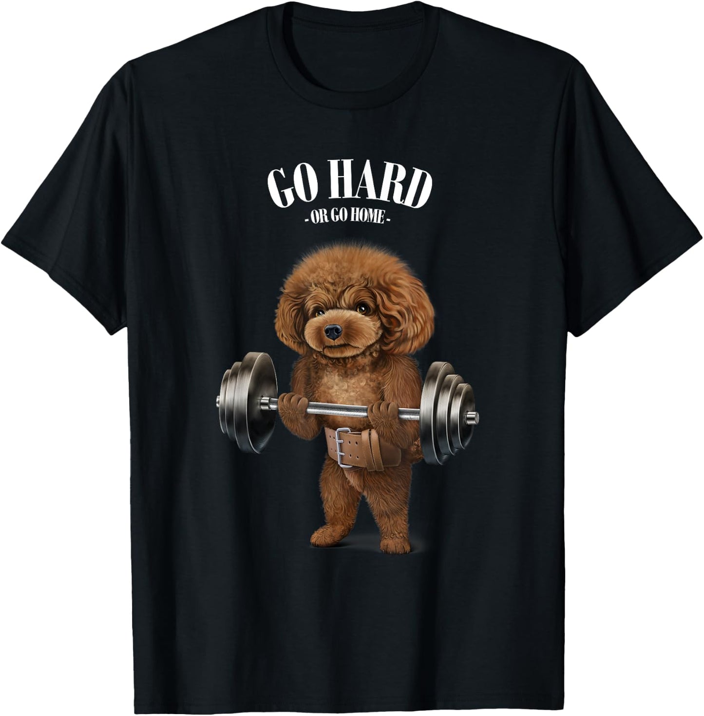 Poodle Dog Weightlifting in Fitness Gym T-Shirt - T-Shirt | Black