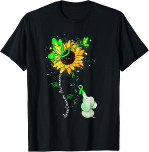 Liver Cancer Awareness Sunflower Elephant Men T-Shirt - T-Shirt | Black