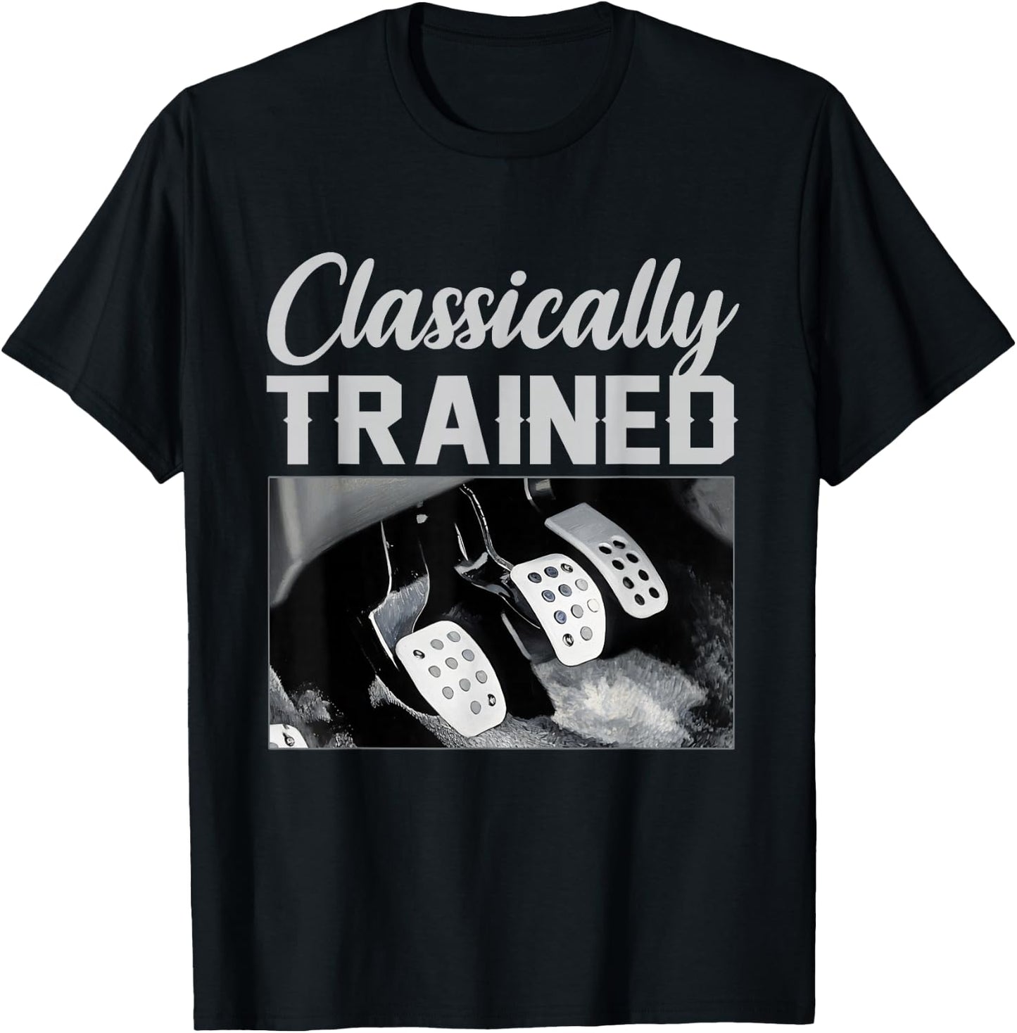 Classically Trained Racing Three Pedals Manual Transmission T-Shirt - T-Shirt | Black