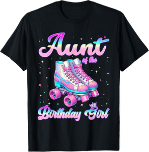 Aunt Of The Birthday Girl Tie Dye Birthday Girl Family T-Shirt - T-Shirt | Black