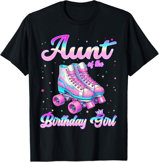 Aunt Of The Birthday Girl Tie Dye Birthday Girl Family T-Shirt - T-Shirt | Black