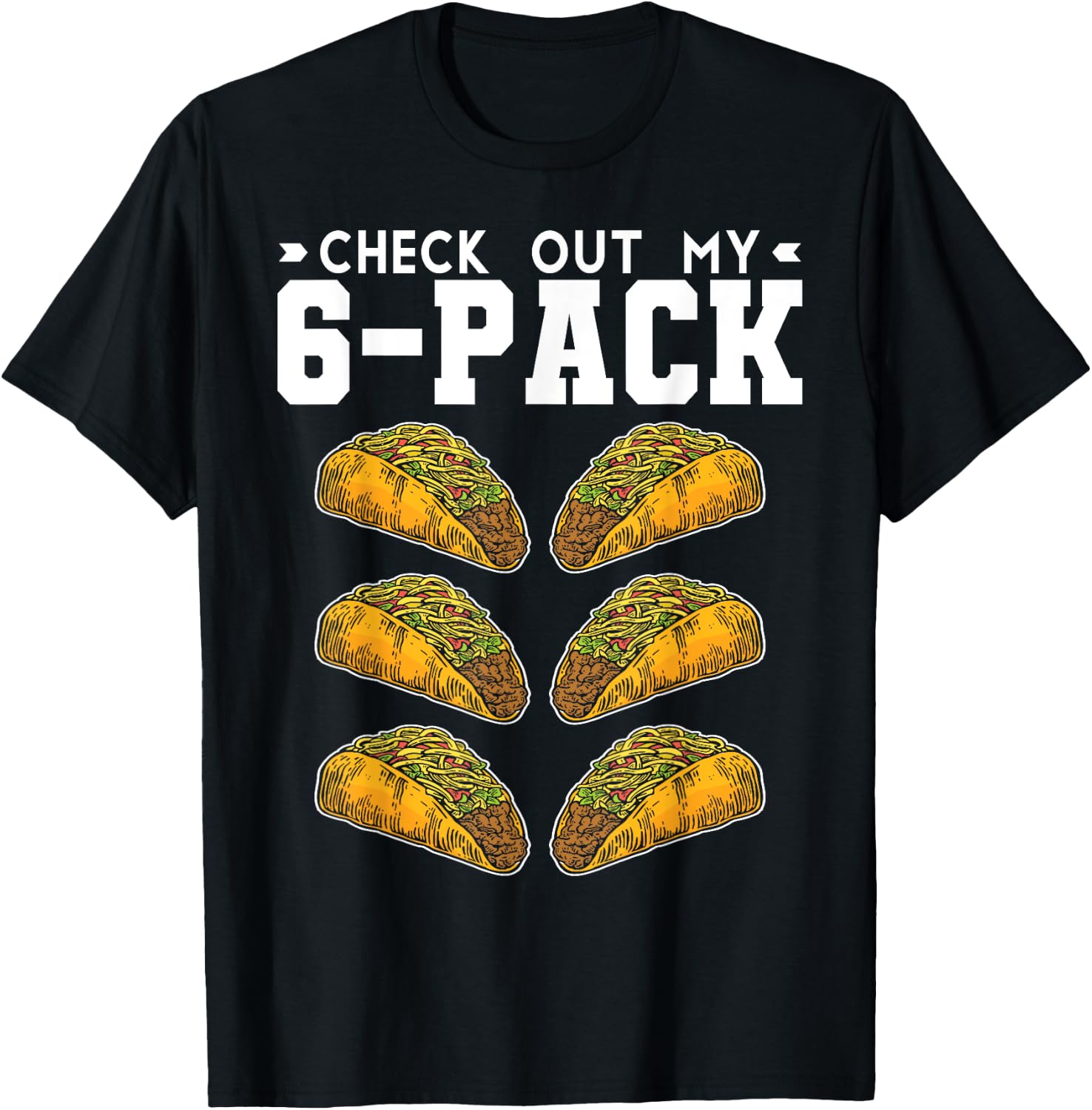 Tacco Junk Food Tacco, Pack of 6 T-Shirt - T-Shirt | Black