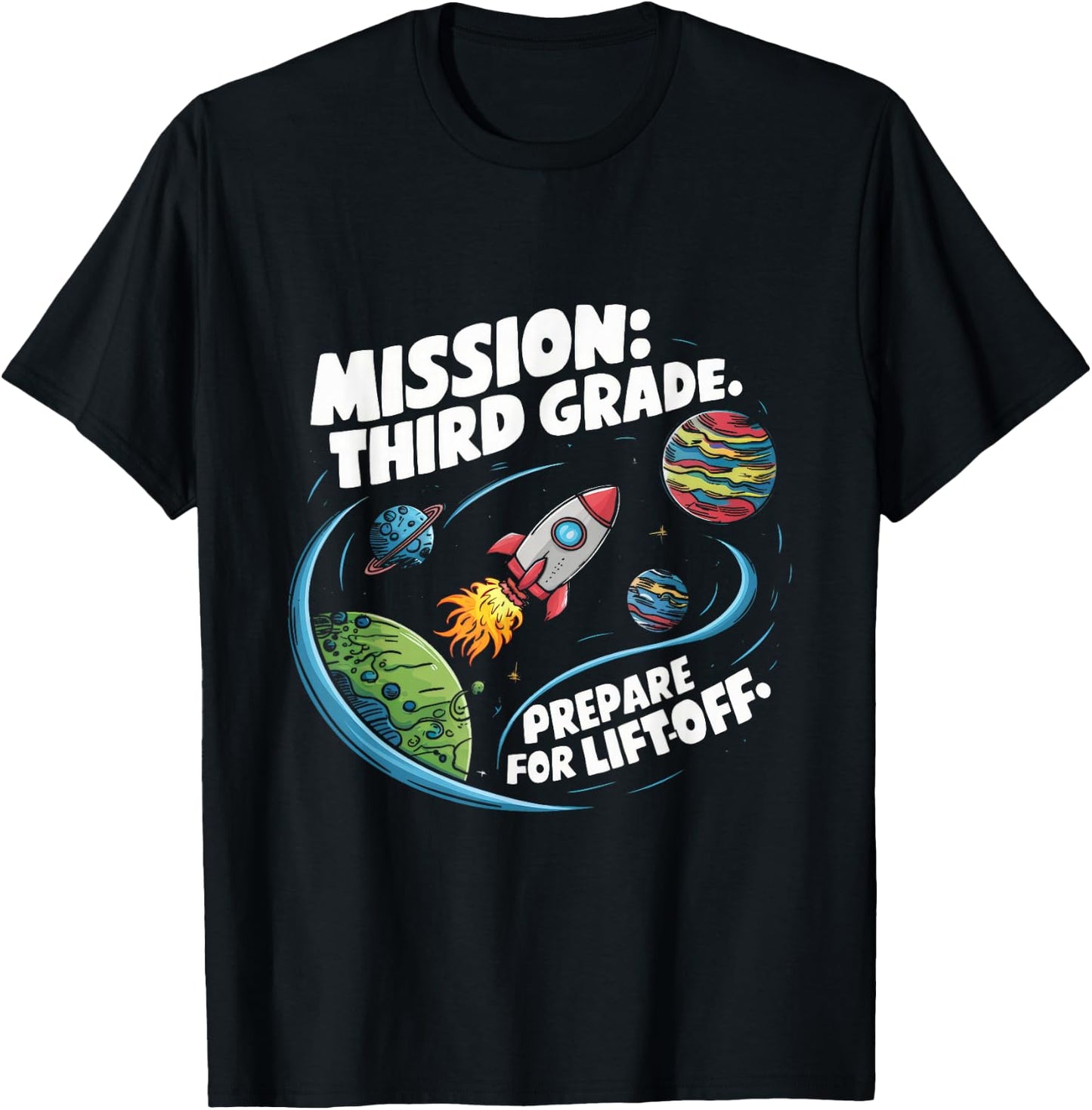 Space Astronaut 3rd Grade Back To School Student Teacher T-Shirt - T-Shirt | Black