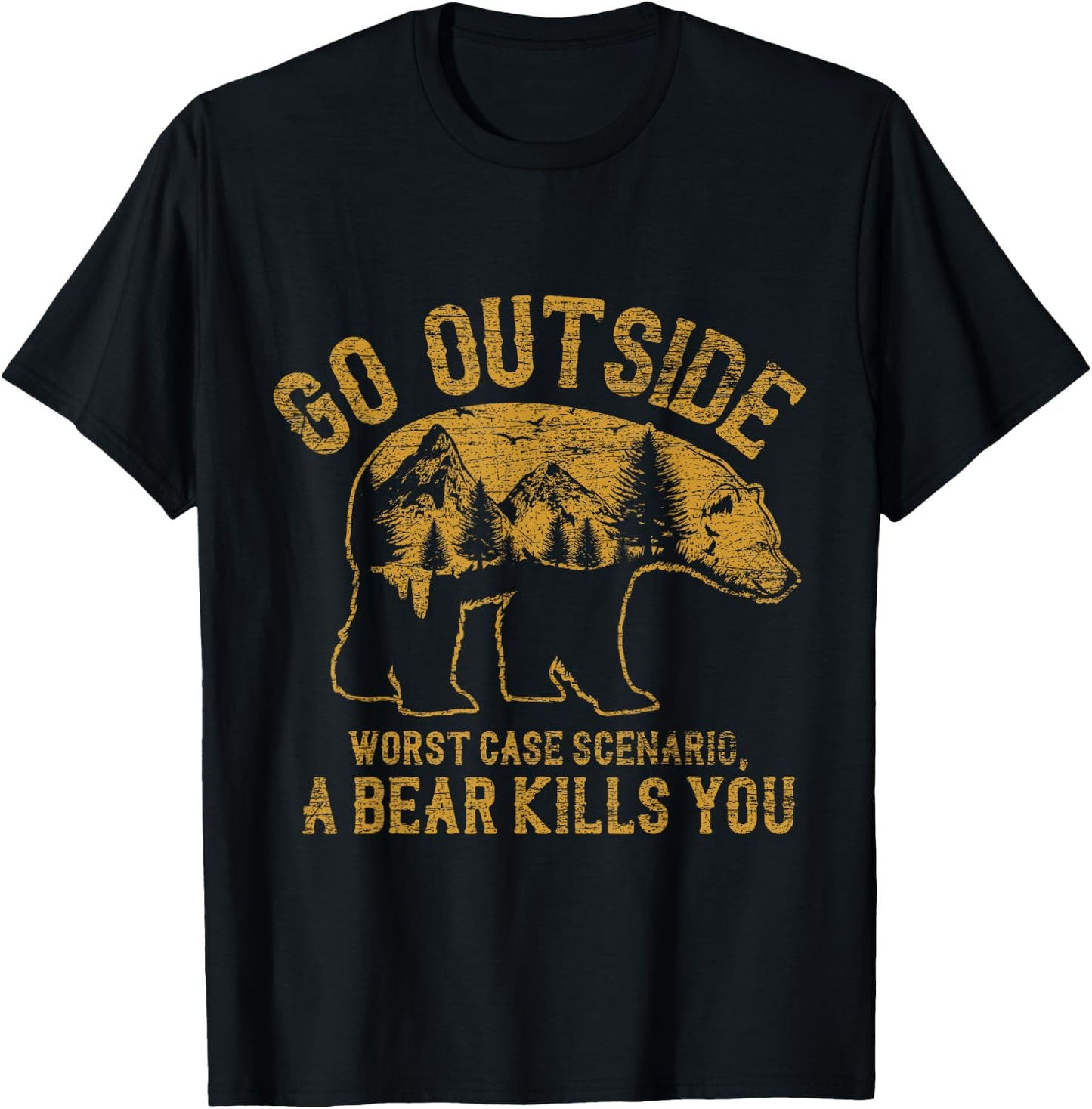 Outdoor Activity Nature Lovers Mountains Camping T-Shirt - T-Shirt | Black