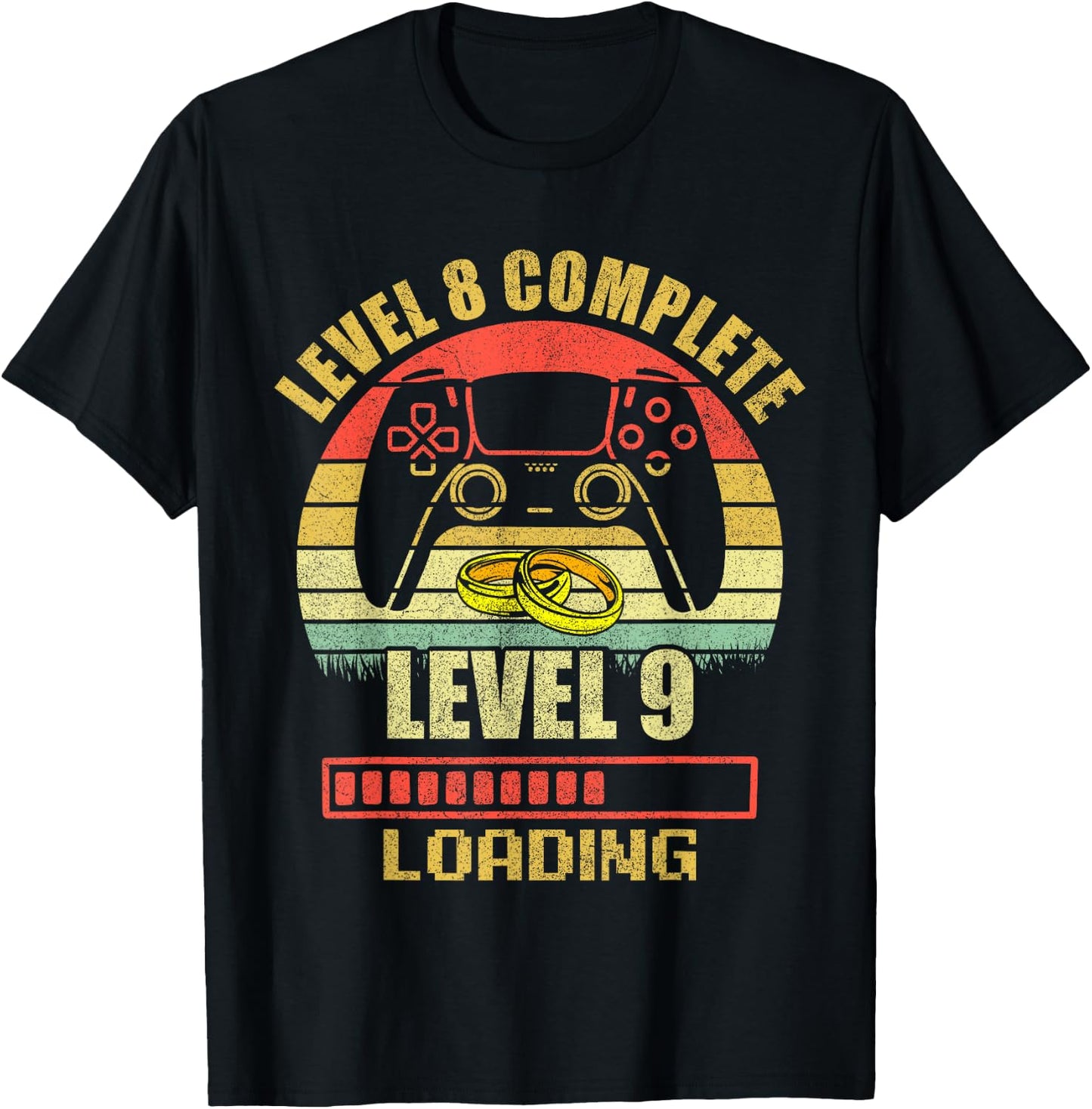 Couples Shirts Level 8 Complete Wedding Anniversary T-Shirt - T-Shirt | Black