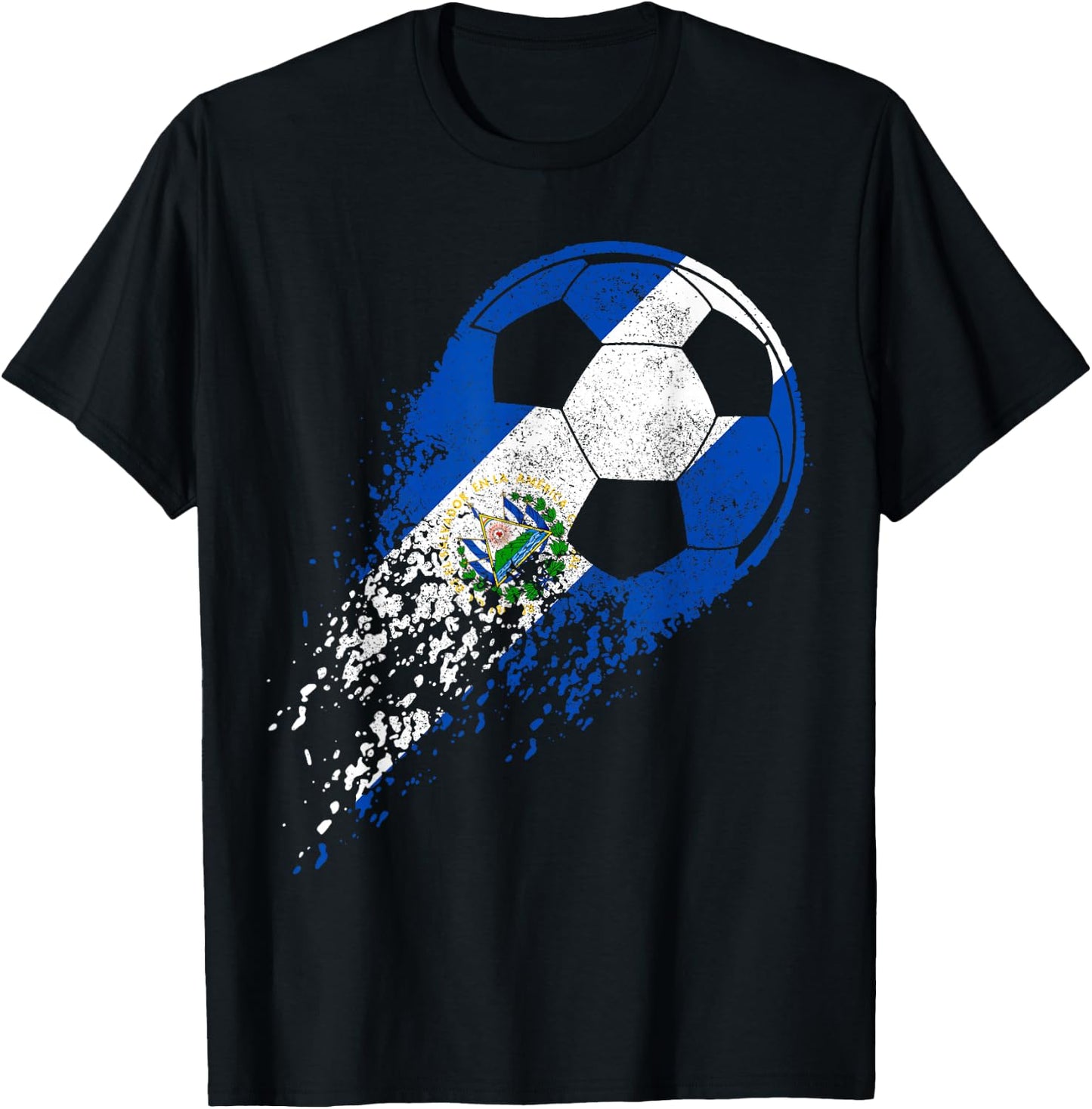 El Salvador Football Player Salvadoran Flag T-Shirt - T-Shirt | Black