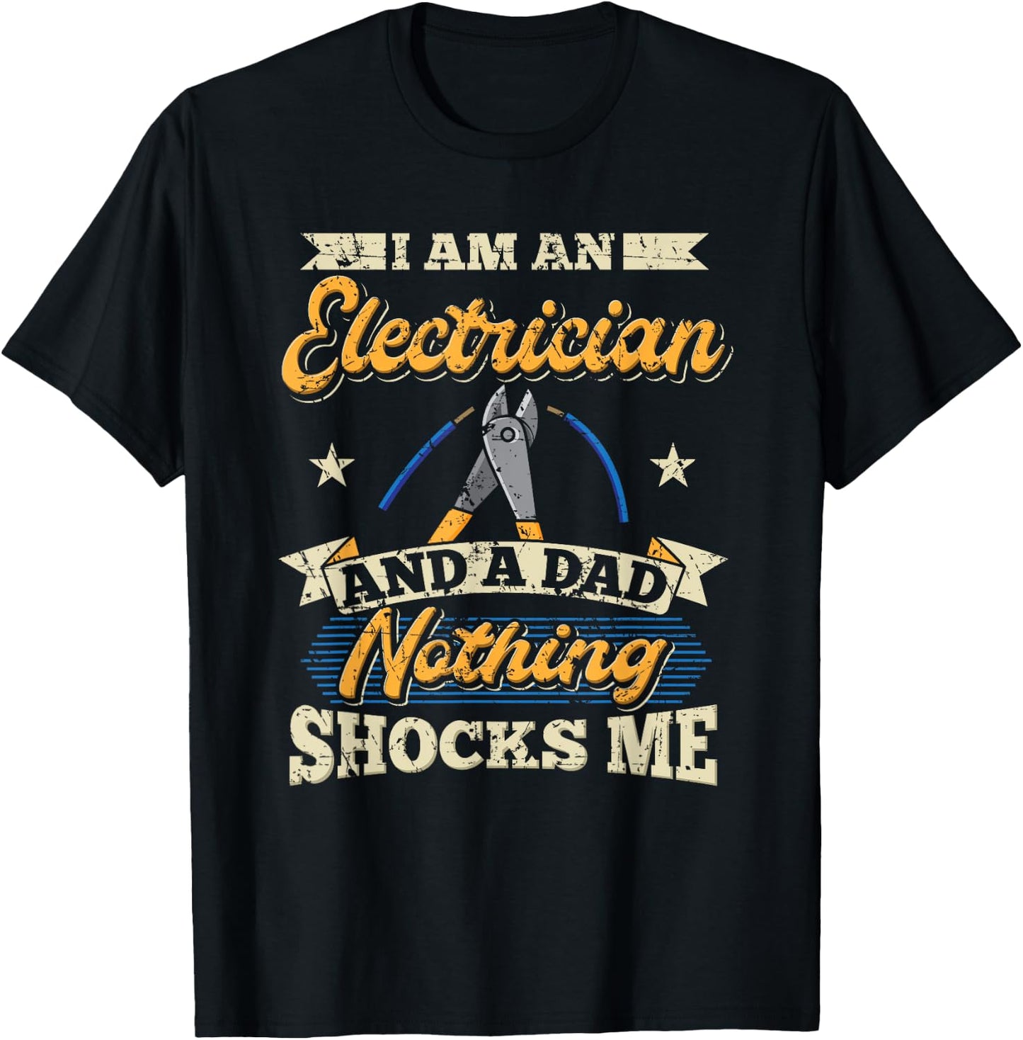 Electrician Dad Electrical Worker Journeyman Wireman Vintage T-Shirt - T-Shirt | Black