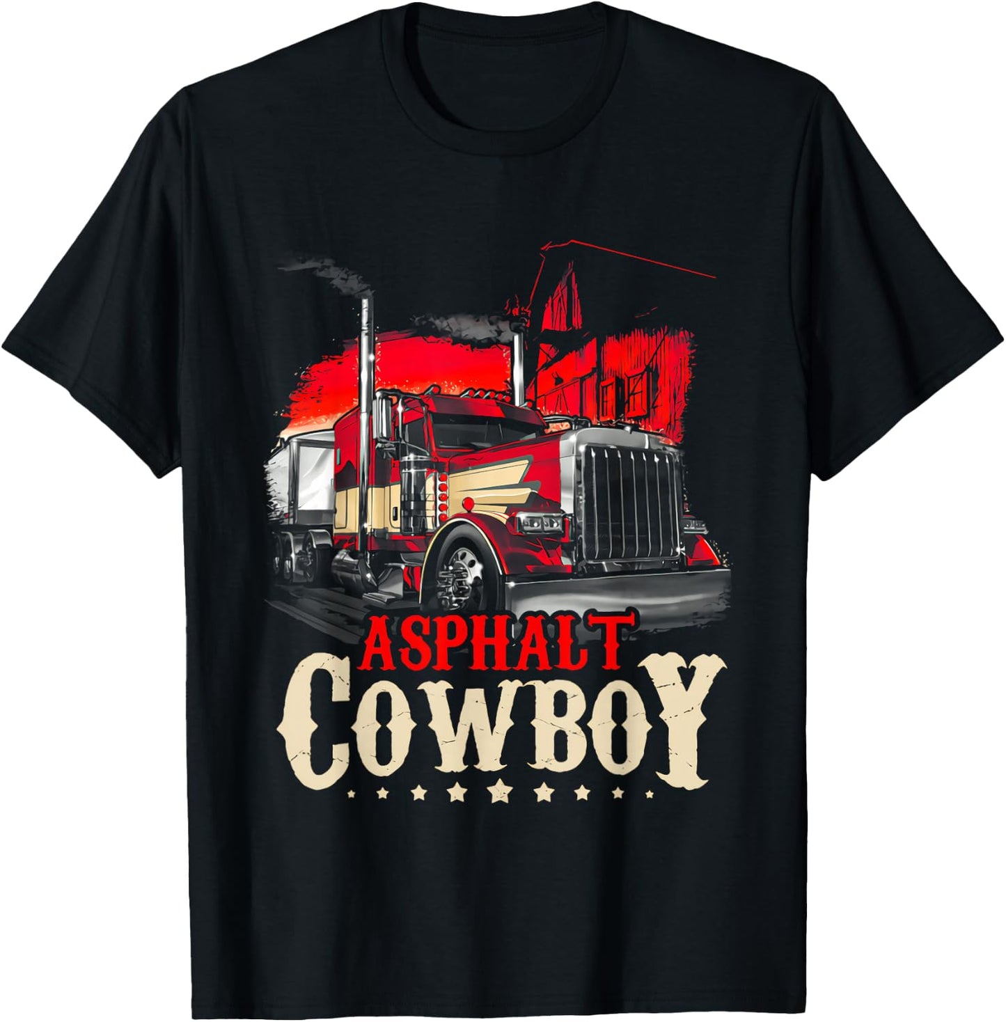 Asphalt Cowboy Trucker T-Shirt - T-Shirt | Black