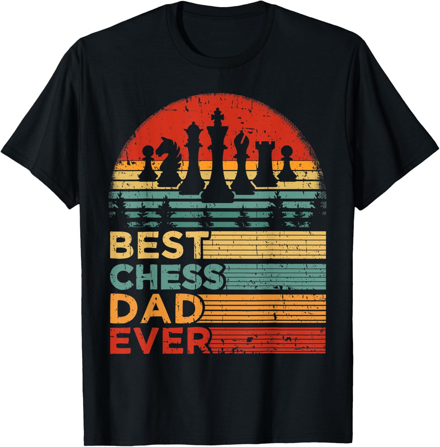 Best Chess Dad Ever Funny Vintage Chess Father's Day T-Shirt - T-Shirt | Black