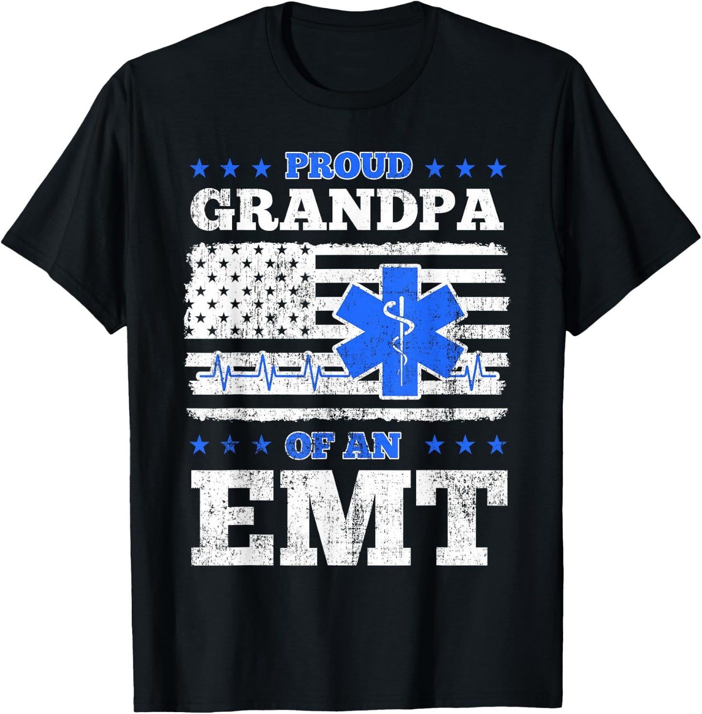 EMT Grandpa Medical Technician EMS Patriotic Indepencece Day T-Shirt - T-Shirt | Black