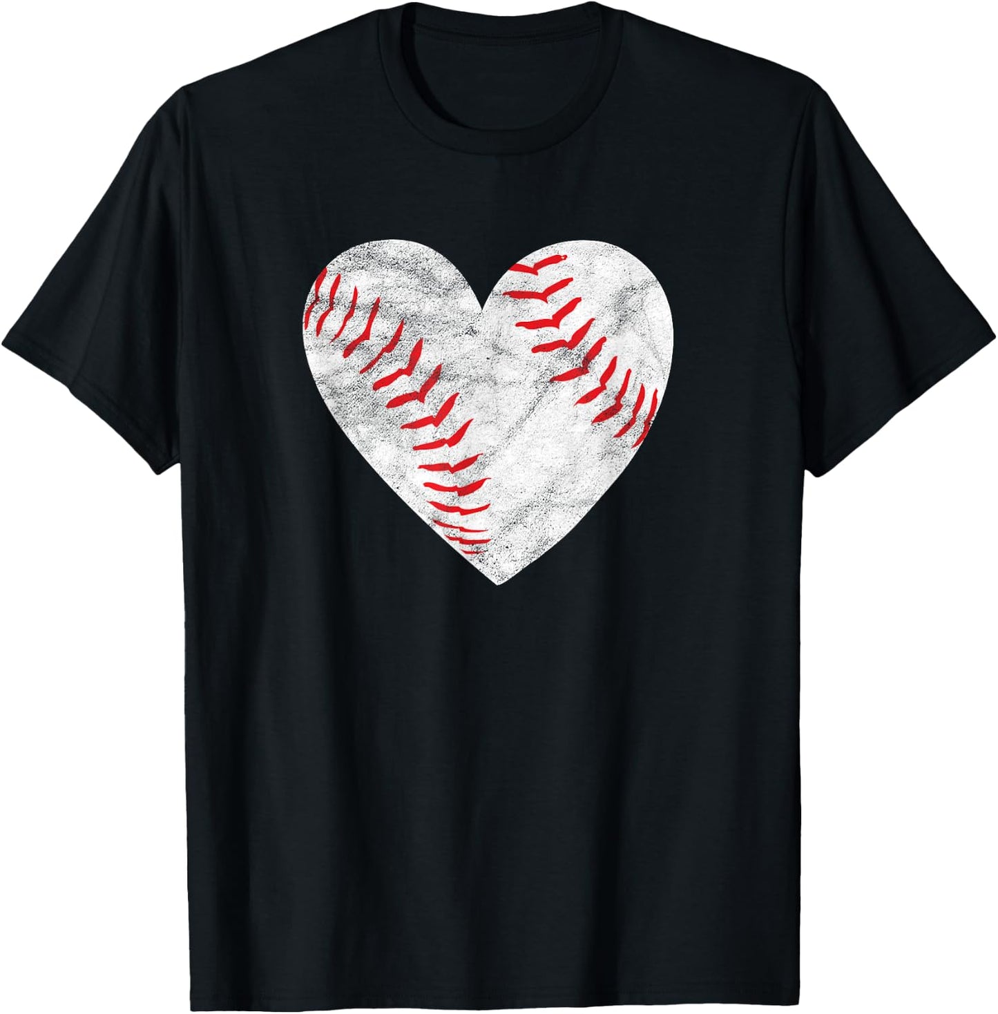 Baseball or Softball Heart Love Women's Teen Girls T-Shirt - T-Shirt | Black