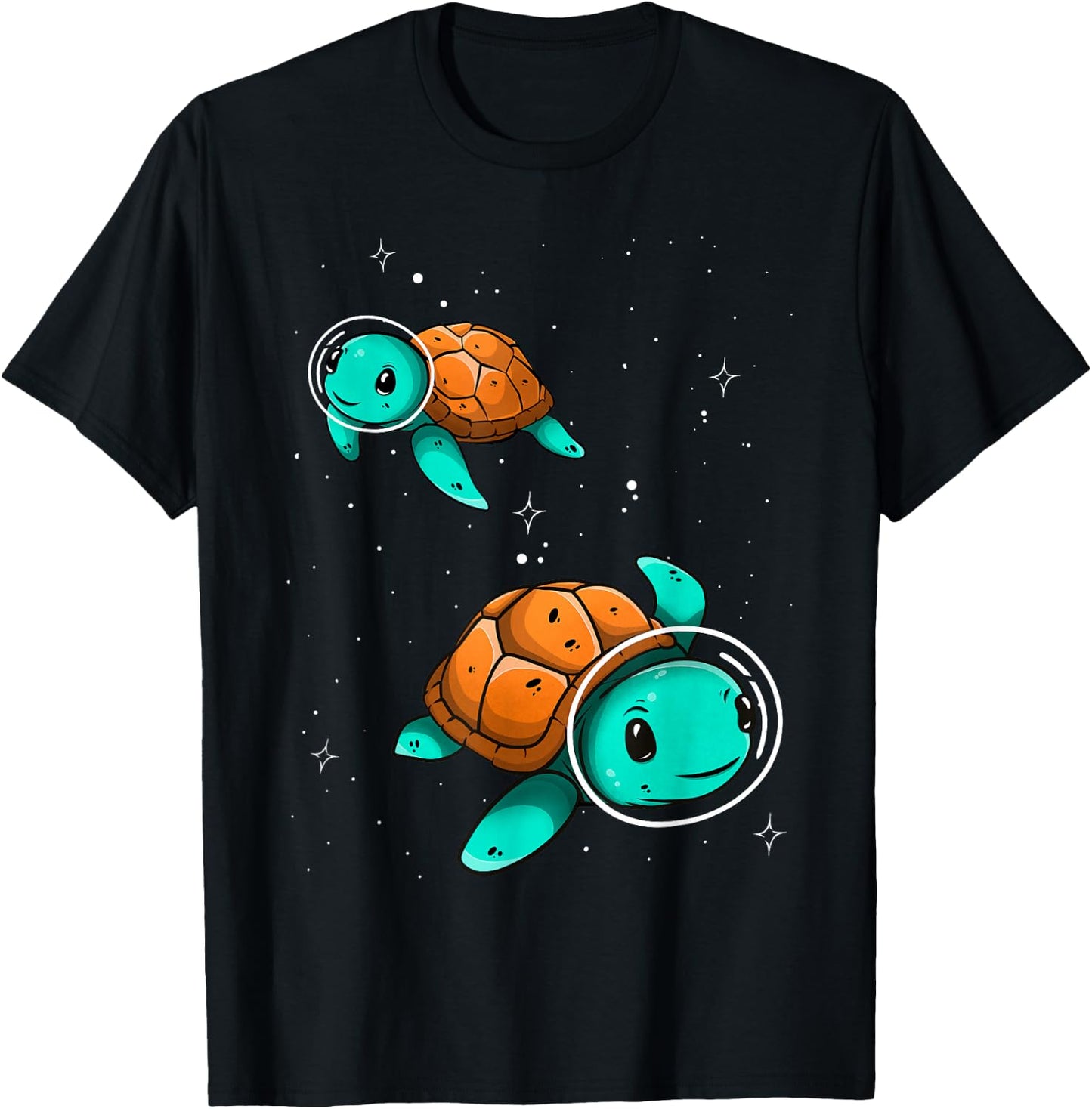 Space Turtles Astronaut Galaxy Funny Cute Design T-Shirt - T-Shirt | Black