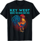Key West Florida Where The Cocks Run Free T-Shirt - T-Shirt | Black