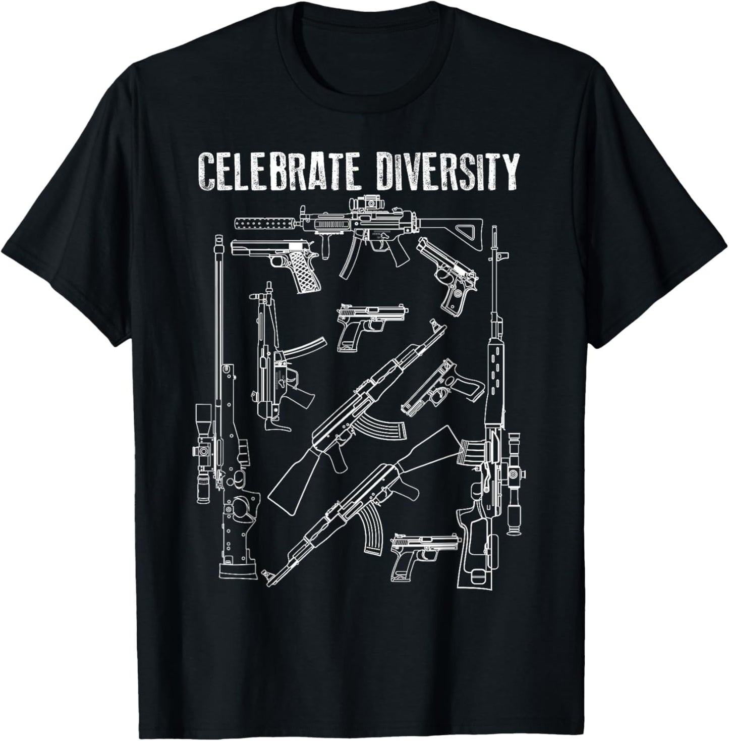 Celebrate Diversity | Cute Black Firearm Owners Funny Gift T-Shirt - T-Shirt | Black