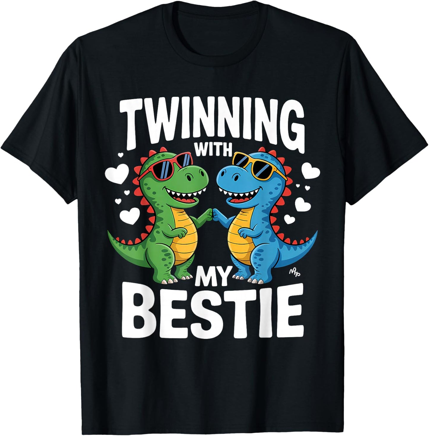 Twinning With My Bestie Twins Friends Twin Matching T-Shirt - T-Shirt | Black