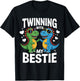 Twinning With My Bestie Twins Friends Twin Matching T-Shirt - T-Shirt | Black