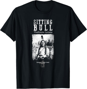 Sitting Bull-Lakota Chief-Sioux-American-Indian-History T-Shirt - T-Shirt | Black