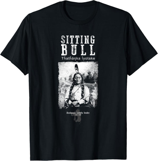 Sitting Bull-Lakota Chief-Sioux-American-Indian-History T-Shirt - T-Shirt | Black