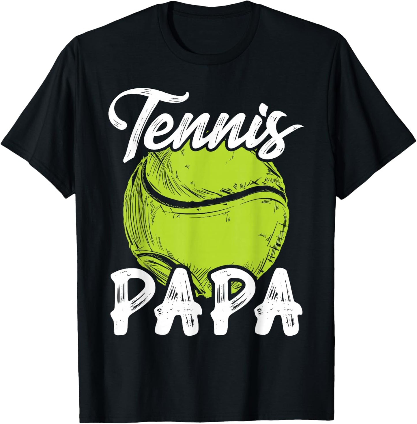 Tennis Papa Men Family Matching Set Tennis Ball Player Dad T-Shirt - T-Shirt | Black