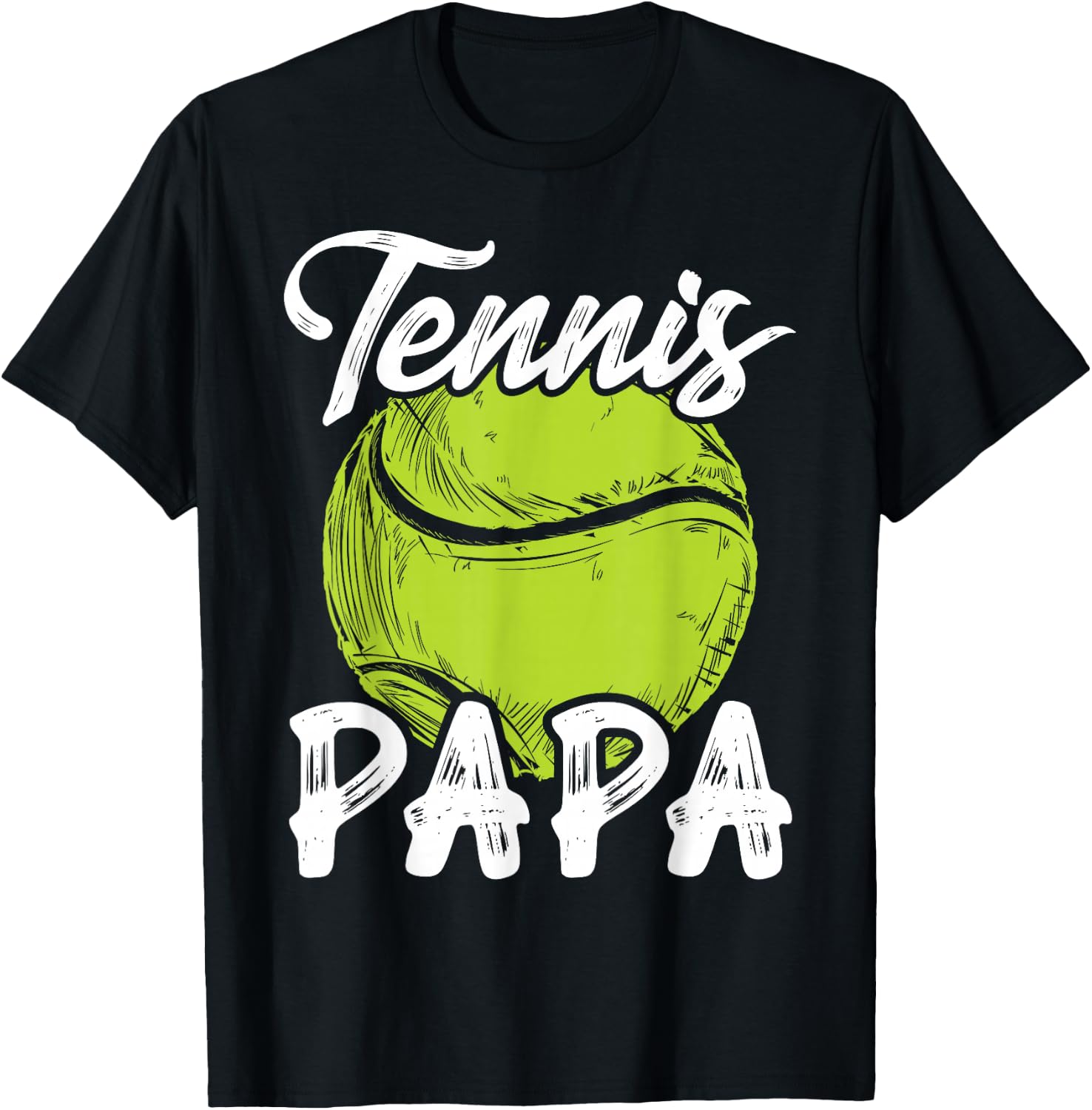 Tennis Papa Men Family Matching Set Tennis Ball Player Dad T-Shirt - T-Shirt | Black