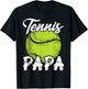 Tennis Papa Men Family Matching Set Tennis Ball Player Dad T-Shirt - T-Shirt | Black