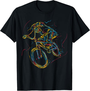 Colorful Abstract Art BMX Bar Turn 180 360 T-Shirt - T-Shirt | Black