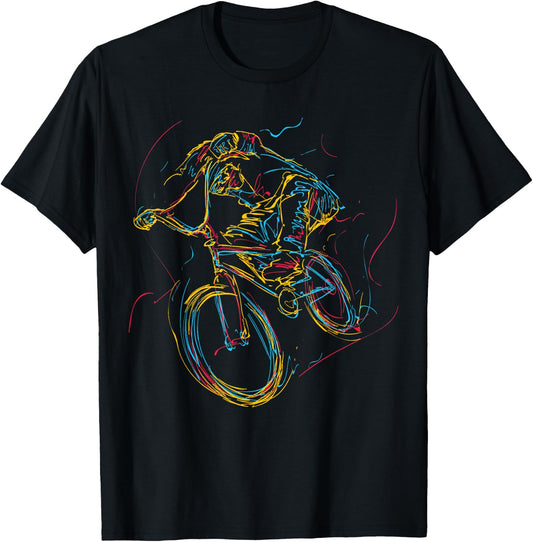 Colorful Abstract Art BMX Bar Turn 180 360 T-Shirt - T-Shirt | Black