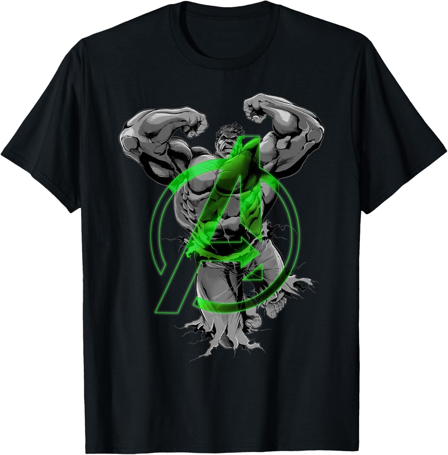 Marvel Avengers Hulk Jump Smash Portrait T-Shirt - T-Shirt | Black