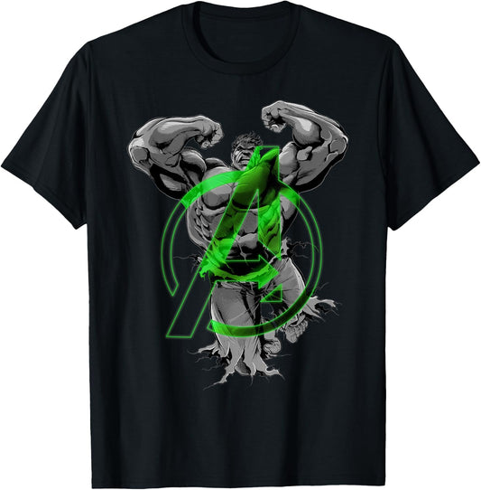 Marvel Avengers Hulk Jump Smash Portrait T-Shirt - T-Shirt | Black