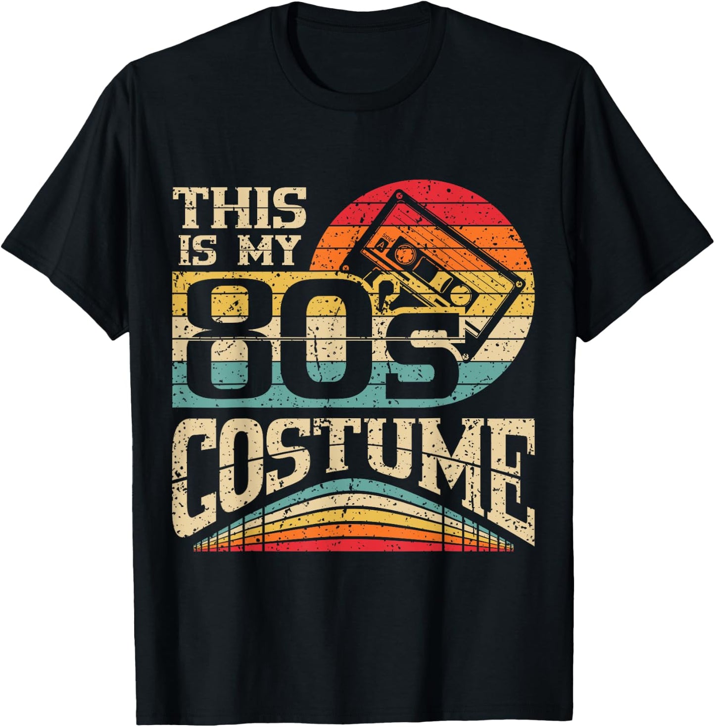 Vintage 80s Outfit Women Men This is My 80's Costume Party T-Shirt - T-Shirt | Black