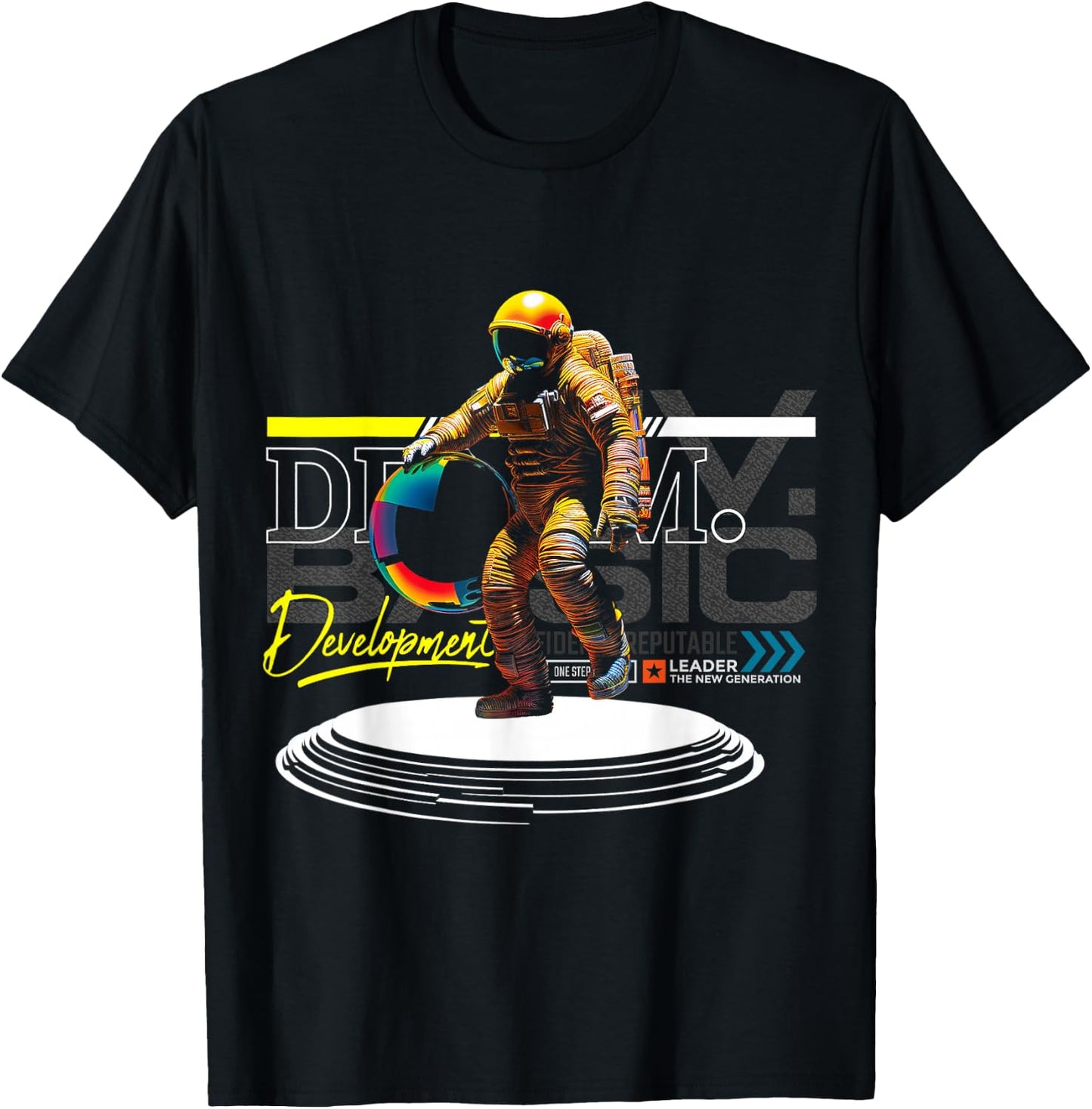 Astronaut | Frontprint | Art Space Graphic Fantasy Astronaut T-Shirt - T-Shirt | Black