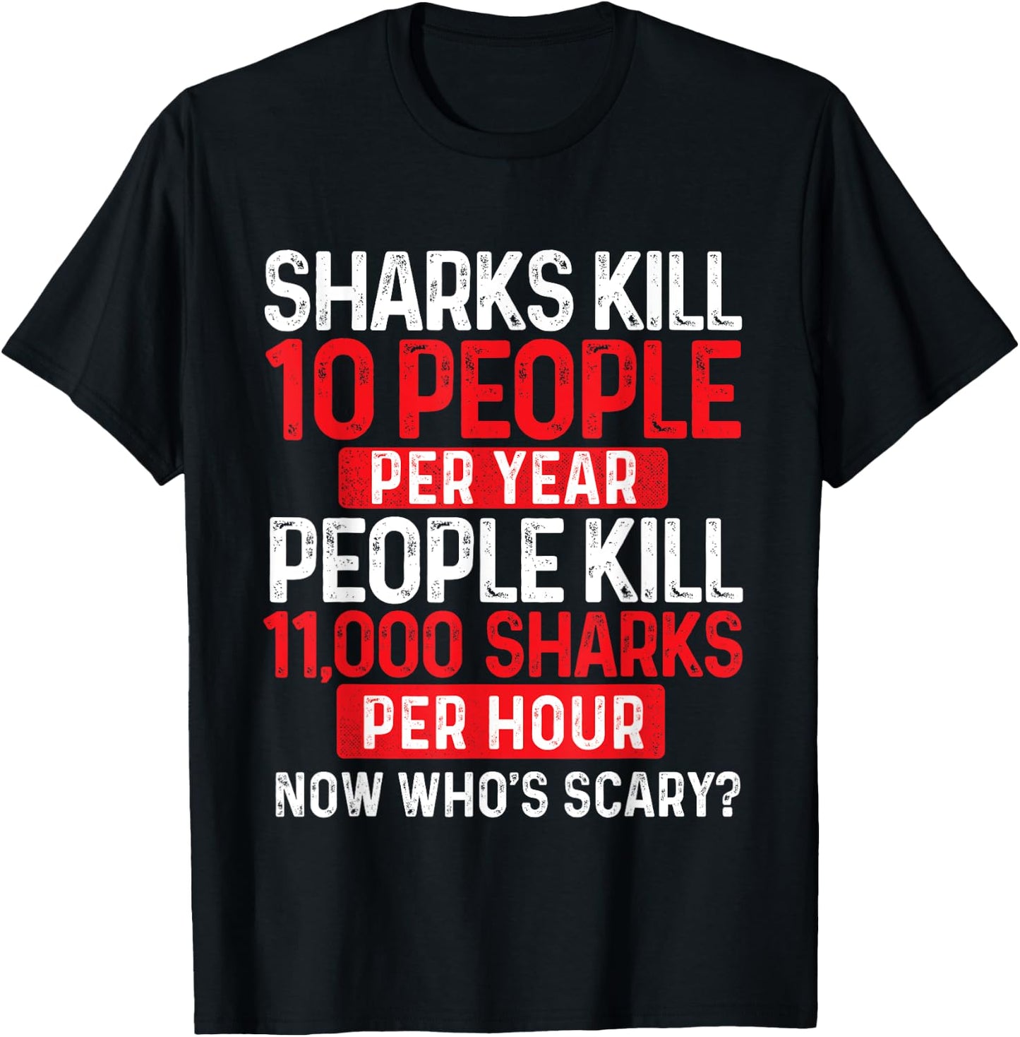 Now Who's Scary - Shark Lover Ocean Wildlife Protection T-Shirt - T-Shirt | Black