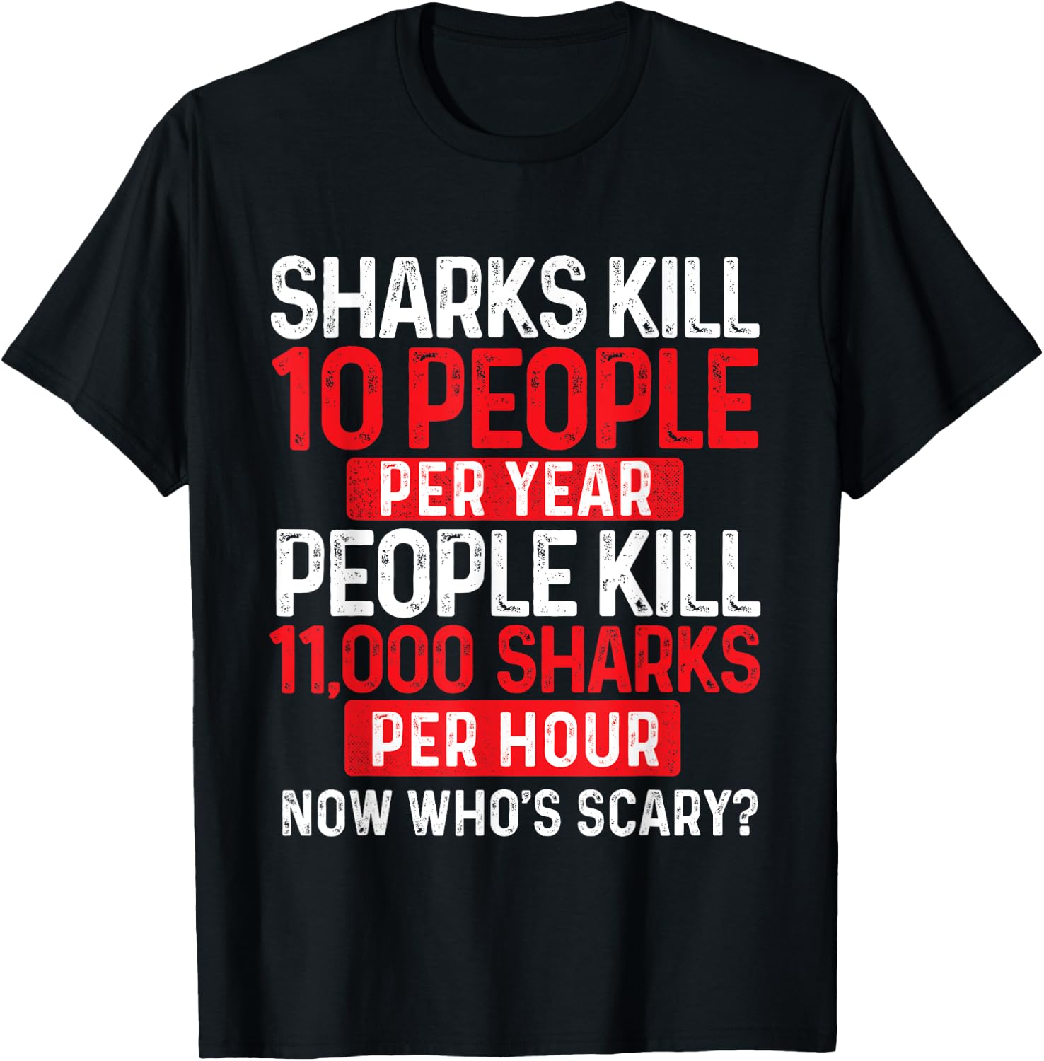 Now Who's Scary - Shark Lover Ocean Wildlife Protection T-Shirt - T-Shirt | Black