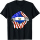 EL Salvador Chest Salvadorean Flag El Salvador Flag T-Shirt - T-Shirt | Black