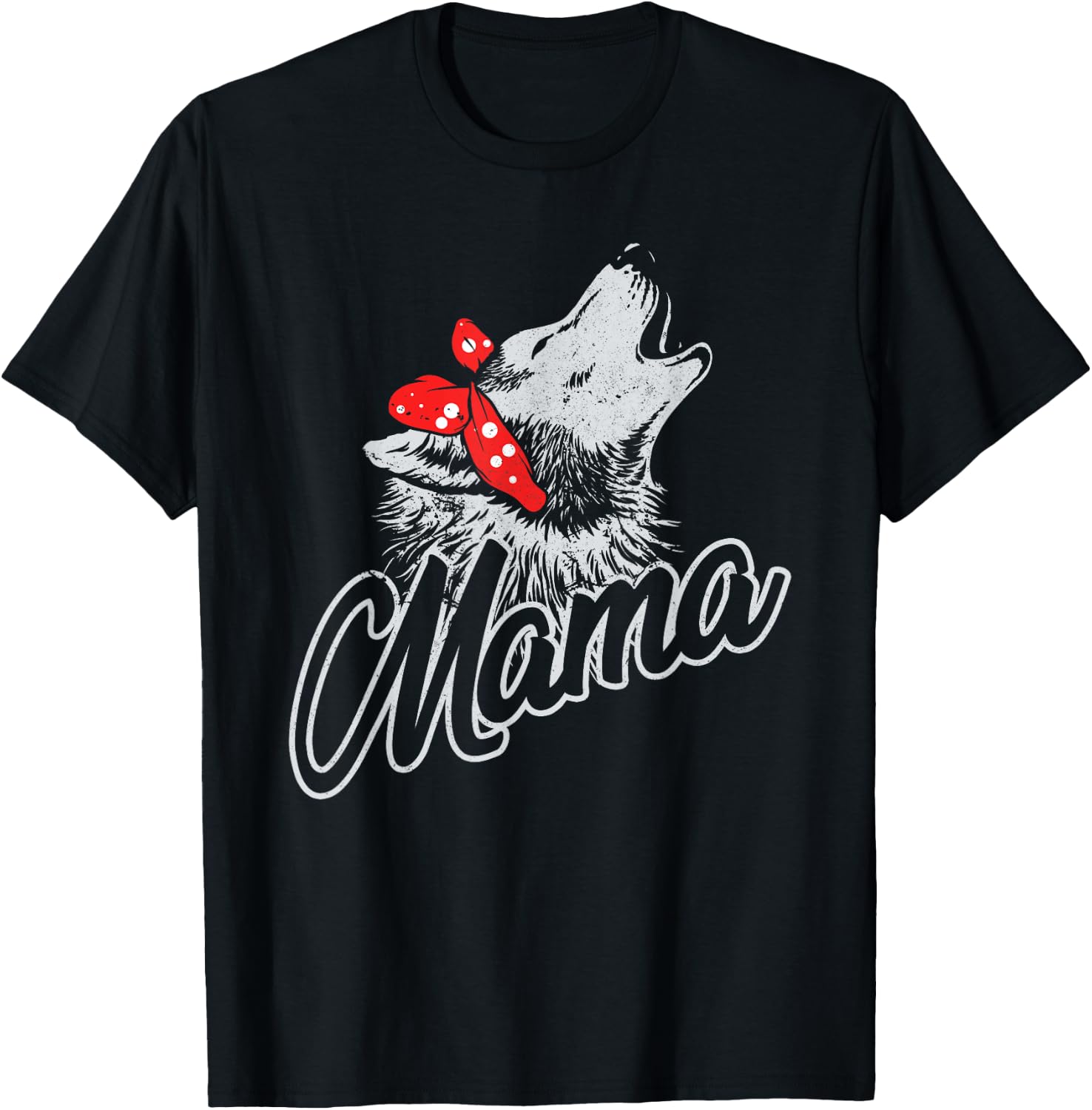 Mama Wolf Mother's Day Gift Wolf Lovers T-Shirt - T-Shirt | Black